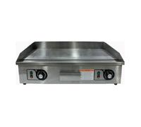 Plancha à snacker inox électrique 2 zones de chauffe, plaque en acier lisse, 4400 W, 400 V - TRI