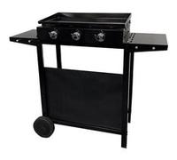 Plancha au gaz MÉRIDA 3 brûleurs + chariot Noir G