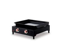 Plancha au gaz BRASERO Saverio Acier 2 Feux - Plaque en fonte 60 x 52 cm - Fabrication Française - Noir Noir