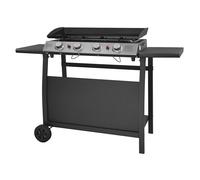 Plancha au gaz valencia - 4 brûleurs 10kw + chariot