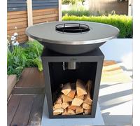 Plancha - BBQ - Brasero - Barbecue - Plaque de cuisson - Outdoor - ASH Solaris - XL - Plancha - Anneau de barbecue Ø 81 cm - Cheminée de jardin - Barbecue - Aspect luxueux - Plaque de cuisson