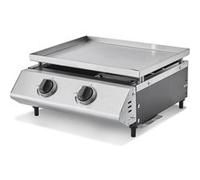 BRASERO Cooking Box - Plancha gaz Cadix 2 Feux - Surface de Cuisson 45,5 x 36 cm - Plaque INOX - 2 brûleurs - Tiroir Graisse - Jusqu'à 6 convives - 6,3 KW