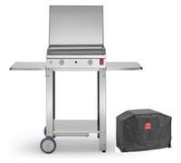 Pla.Net Plancha à gaz en inox Chef 55 (53 x 40 cm) + chariot et housse - 400024