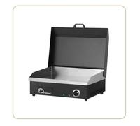 LITTLE BALANCE 8668 Snack Plus Black Edition, Plancha électrique 6-8 personnes, Plaque de cuisson acier anti-adhésive 8mm, Couvercle, 2900 W, Noir