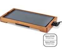 LIVOO Plancha DOC322 2200W revêtement céramique bambou plaque amovible thermostat ajustable
