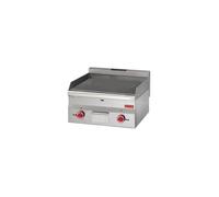 Plancha électrique 2 zones en acier lisse, 9000 W, 400 V - TRI