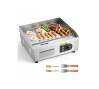 Plancha Électrique 2800 W 45x30 cm, Plaque à Snacker avec Température Réglable de 50 à 300 °C, pour Barbecue Restaurant