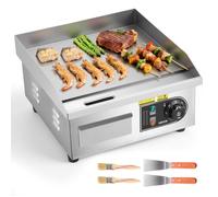 Plancha Électrique 35,5X30 Cm, Plaque À Snacker Électrique 2000 W, Pour Barbecue Restaurant Snack-Bar, Plaque De Cuisson Lisse Tem
