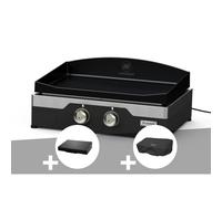Plancha électrique allure 260 duo 60 x 40 cm + couvercle + housse - le marquier