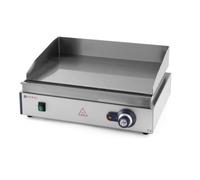 Hendi Plancha électrique BLUE LINE – plaque lisse 2400W 230V avec tiroir à graisse amovible