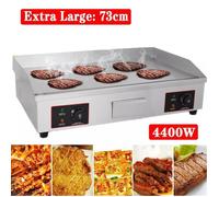 Plancha Électrique Commerciale 4400 W 50-300°C Plancha Inox Extra Large Plaque de cuisson électrique 73x40x23cm