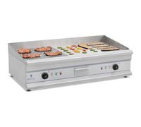 Plancha Grill Électrique Double - ROYAL CATERING - RCG 100G - Grande surface de cuisson - 2 x 3 200W - Inox
