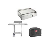 - Plancha électrique en inox Chef 55 cm Avec chariot ouvert + housse