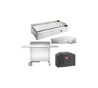 - Plancha électrique en inox Chef 80 cm Avec chariot fermé + couvercle + housse