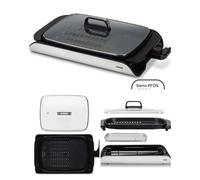 Plancha ELECTRIQUE grill 2000W avec couvercle 40 x 30 cm Plaque en fonte d’alumi