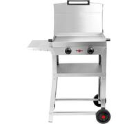 Krampouz Plancha électrique Kombi MFKO2AA-KR Double 2500W Inox sur chariot 60x40 cm avec capot