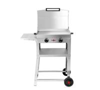 Krampouz Plancha électrique Kombi MFKO2AA-KR Double 2500W Inox sur chariot 60x40 cm avec capot