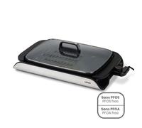 Plancha Electrique - Grill 2000W avec couvercle 40 x 30 cm Plaque fonte d¿aluminium