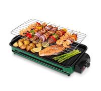 Plancha électrique Multifonction avec Thermostat Réglable Lèchefrite Plaque antiadhésive et Grille BBQ Métallique - 46*22cm