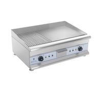 Plancha électrique nervurée/lisse - Double - 75 cm - 2 x 3 200 W | Royal Catering