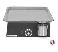 PLANCHAELEC - Plancha Electrique LUX 600-2400W - Plaque De Cuisson - Inox - 2 Thermostats Réglables - Made In France - L60 X P45 X H20 cm