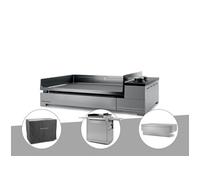 Plancha électrique Premium 60 inox avec chariot, housse et couvercle inox