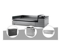 Plancha électrique Premium 60 inox avec chariot, housse et couvercle inox