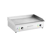 Royal Catering RCPG 51 Plancha Électrique Professionnelle À Poser Gril Avec Plaque 2 Feux Double Rainurée 700 x 400 mm 4 400 W
