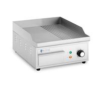 Royal Catering - Plancha Électrique Professionnelle Plaque De Cuisson Lisse Rainurée 36x38cm 2kW