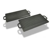Plancha en fonte réversible 2 pcs 38x23 cm Noir G