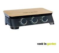 Cook’in Garden – Plancha gaz Dune 70 – 3 brûleurs inox 6 kW, plaque fonte émaillée, capot inclus