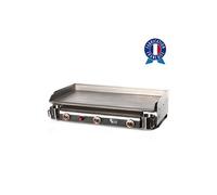 Plancha à gaz TRIO 3 feux - Plaque et caisson INOX - TR2