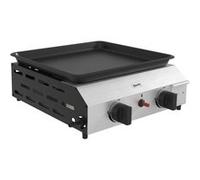 Outsunny Plancha gaz en acier inox émaillé plaque de cuisson 2 brûleurs 4,8 kW antiadhésive grande surface de cuisson 40L x 34l cm, transportable