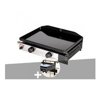 Somagic Barbecues Plancha gaz à poser Solia 200 2 brûleurs avec support balcon