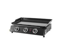 Plancha gaz Alma 3 feux - COOKING BOX BY FAVEX - Plaque acier émaillé - 3 brûleurs 7.2kW - Surface 61 x 34 cm - 8 convives - Noir