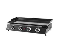 Plancha gaz Alma 4 feux - COOKING BOX BY FAVEX - Plaque acier émaillé 77,5 x 33,8 cm - 4 brûleurs 9.6kW - 12 convives - Noir