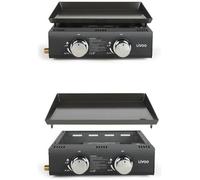 Plancha gaz - Barbecue - 2 brûleurs - Acier émaillé - Allumage automatique - 41,5 x 36 cm