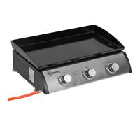Outsunny Plancha gaz en acier inox 3 brûleurs 9 kW antiadhésive grande surface de gril 61 x 35,5 cm