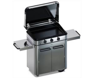 Plancha gaz ENO Combo enosign 80 inox 3 brûleurs sur chariot, 69x40 cm