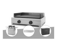 Plancha gaz Modern 60 inox avec chariot couvercle et housse