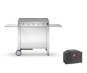 Plancha gaz Lisse, Chef, Gaz, 80 cm, Chariot fermé, Housse
