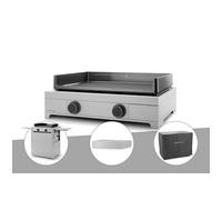 Plancha gaz Modern 60 inox avec chariot couvercle et housse