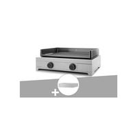 Plancha gaz modern 60 inox avec couvercle - forge adour G