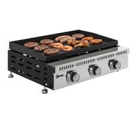 Plancha gaz 9 kW 3 brûleurs acier inox noir