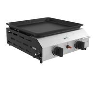 Outsunny Plancha gaz en acier inox émaillé plaque de cuisson 2 brûleurs 4,8 kW antiadhésive grande surface de cuisson 40L x 34l cm, transportable