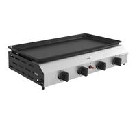 Outsunny Plancha gaz en acier inox émaillé plaque de cuisson 4 brûleurs 9,6 kW antiadhésive grande surface de cuisson 73L x 34l cm, transportable