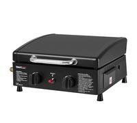Royal Gourmet Plancha à Gaz Portable avec 2 Brûleurs de 2,5 KW, Plancha Gaz Exterieur avec Plaque de Cuisson Émaillée, Barbecue Gaz avec Pieds Réglables pour Jardin et Camping