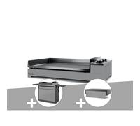 Plancha gaz premium 75 acier avec chariot et couvercle - forge adour