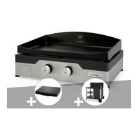 Plancha gaz Signature Allure 260 Duo + Couvercle de protection + Desserte -