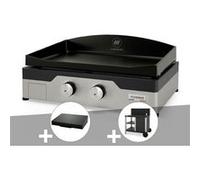 Plancha gaz Signature Allure 260 Duo + Couvercle de protection + Desserte -
